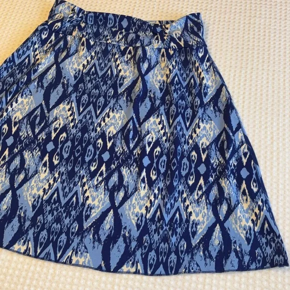 Tranquility by Colorado Clothing A-Line Skirt MEDIUM Mini Above Knee Blue White - Picture 6 of 11